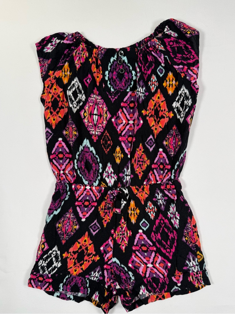 GYMBOREE Girls Ikat Romper 5T Boho Tribal Aztec Neon Summer Festival Colorful